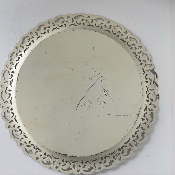 Vintage NashCo Toleware Tin Decorative Plate Serving Tray Wall Decor - Picture 7 of 10